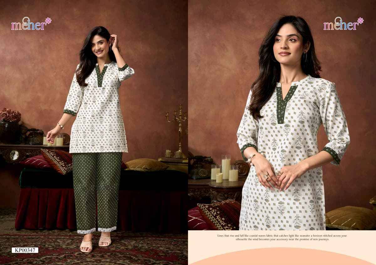 PANKH By Meher 347 To 352 Series Designer Collection Ruby Slub Co-ord Set At Wholesale Price
